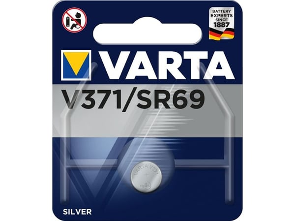 Varta V371, Kertakäyttöinen akku, SR69, Hopea-oksidi (S), 1,55 V, 1 kpl, 30 mAh
