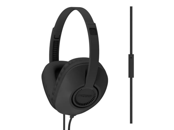 Koss UR23i - Hörlurar med mikrofon - fullstorlek - kabelansluten - 3,5 mm kontakt - svart