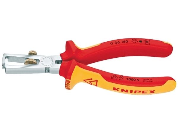 KNIPEX LAUS afisoleringstang 160mmmax. Ø5,0mm tai 10mm²ledertværsnit, med stilleskrue