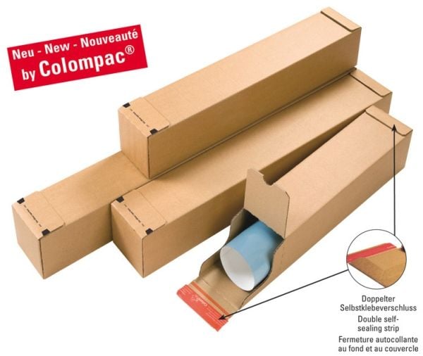 Plakatæske colompac firkantet 860x108x108mm brun bundt a 10 stk