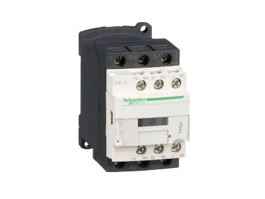 SCHNEIDER ELECTRIC Contactor 4kW, 400V AC, 9A vid AC3, 3 poler, 1NO+1NC, styrspänning 24V DC, låg effektspole