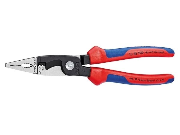 Knipex 13 82 200, Kärkipihdit, Terästä, Muovi, Sininen, Punainen, 200 mm, 280 g