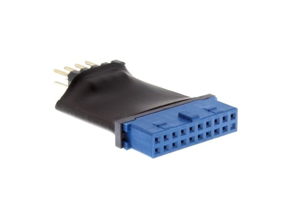 InLine 4043718209958, USB 3.0 19 Pin, USB 2.0 internal, Svart, Blå