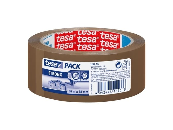 TESA Strong, Polypropylen, Kartong, 66 m, 38 mm, 1 styck