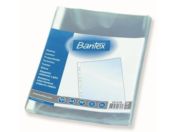 Plastlommer A4 Bantex PP 0,04mm (pakke a 10 stk.)