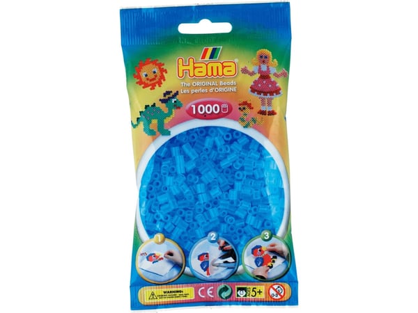 Hama Beads 207-73, Sininen, Läpikuultava, Putkihelmi, 1000 kpl