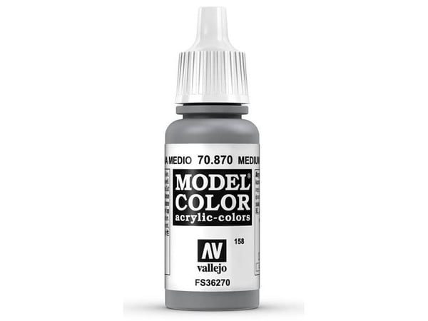 Vallejo 70.870, 17 ml, Grå, Matt, Flaska
