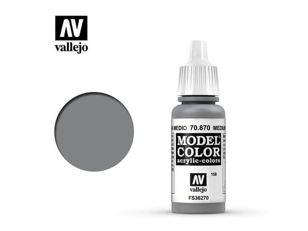 Vallejo 70.870, 17 ml, Grå, Matt, Flaska