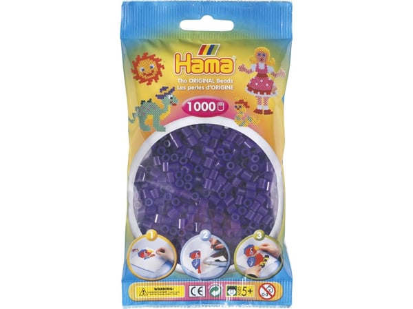 Hama Beads 207-24, Lila, Translucent, Rund pärla, 1000 styck