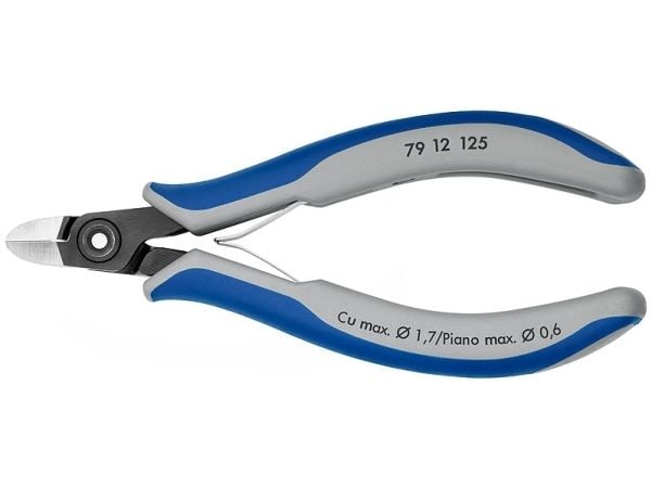 Knipex 79 12 125, Sidoskärande tång, 1,1 cm, 1 cm, 6,5 mm, Blå/grå, 12,5 cm