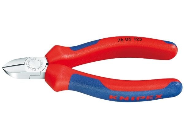 Knipex 76 05 125, Avbitartång, Kromvanadinstål, Plast, Blå, Röd, 125 mm, 118 g