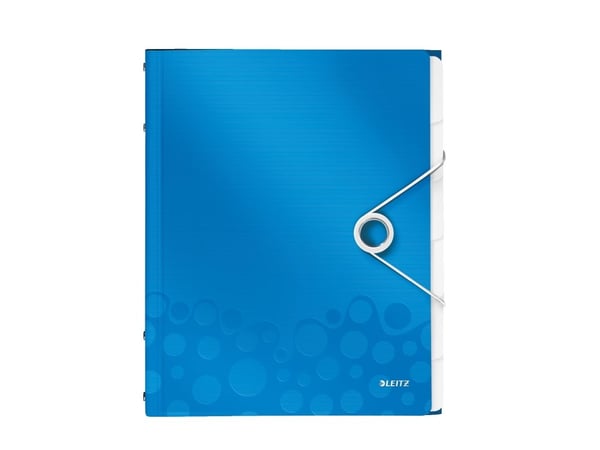 Leitz WOW - Klassifikationsmapp - 6 utrymmen - 6 delar - för A4 (210 x 297 mm) - kapacitet: 200 ark - tabbad - metallic-blå