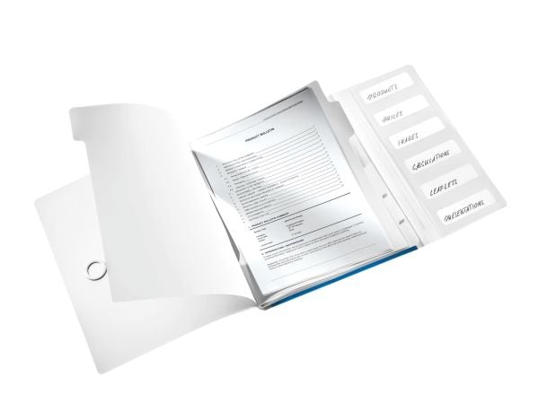 Leitz WOW - Klassifikationsmapp - 6 utrymmen - 6 delar - för A4 (210 x 297 mm) - kapacitet: 200 ark - tabbad - metallic-blå