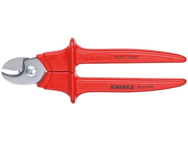 Knipex 95 06 230, Käsikaapelileikkuri, Punainen, Ruostumaton teräs, Ruostumaton teräs, 7 cm, Saksaa