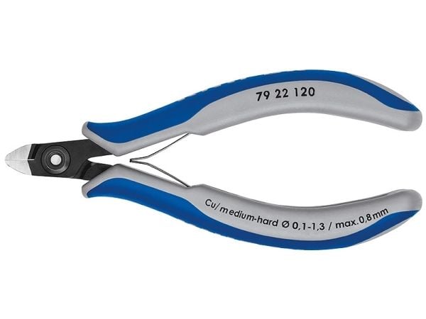 Knipex 79 22 120, Avbitartång, Kromvanadinstål, Plast, Blå, Grå, 120 mm, 56 g
