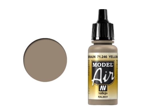Vallejo Model Air Camouflage Sandbrown, 17 ml, Ruskea, Matta, Pullo