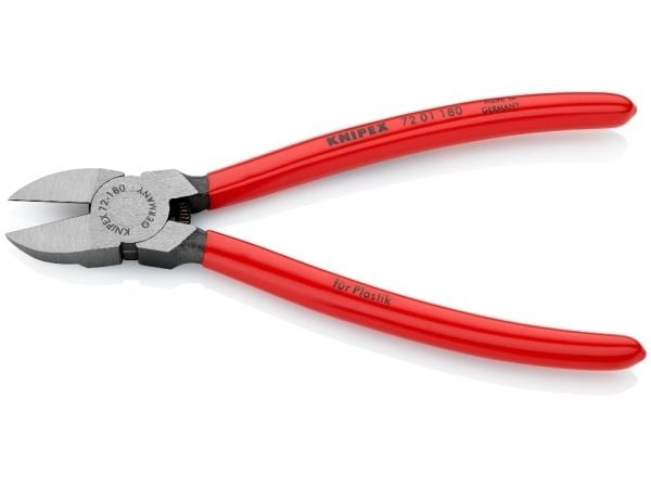 Knipex 72 01 180, Avbitartång, Kromvanadinstål, Plast, Röd, 180 mm, 193 g