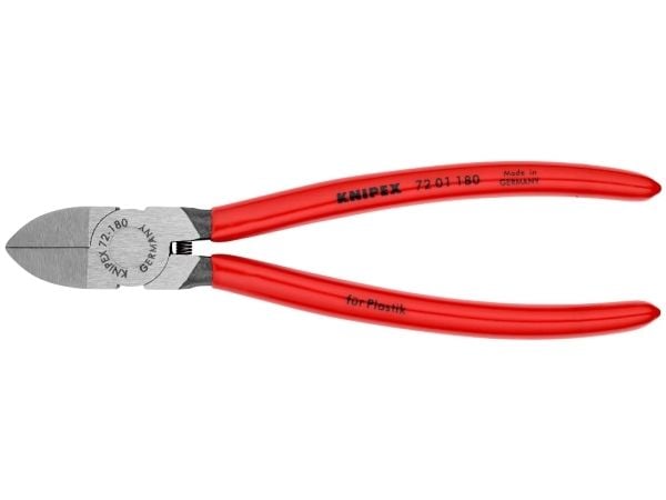 Knipex 72 01 180, Avbitartång, Kromvanadinstål, Plast, Röd, 180 mm, 193 g