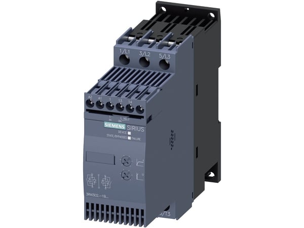 Siemens mykstartmotoreffekt ved 400 V 18,5 kW motoreffekt ved 230 V 11 kW 400 V/AC merkestrøm 38 A 3RW3028 (3RW3028-1BB14)