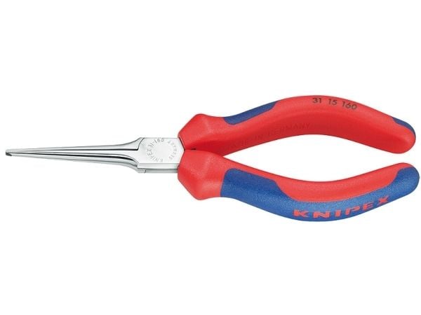 Knipex 31 15 160, Nåltänger, Kromvanadinstål, Plast, Blå, Röd, 160 mm, 124 g