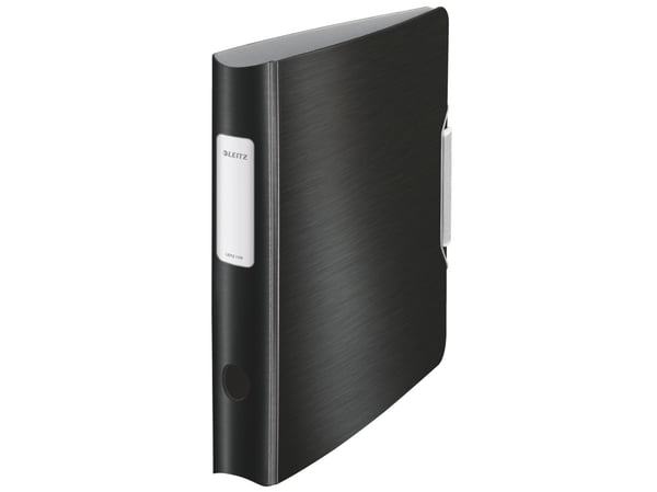 Leitz 180° Active Style - Ringpärm - ryggbredd: 65 mm - för A4 (210 x 297 mm) - kapacitet: 350 ark - svart satäng