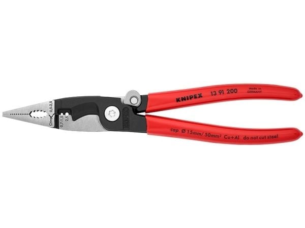 Knipex 13 91 200, Kärkipihdit, Terästä, Muovi, Punainen, 200 mm, 265 g