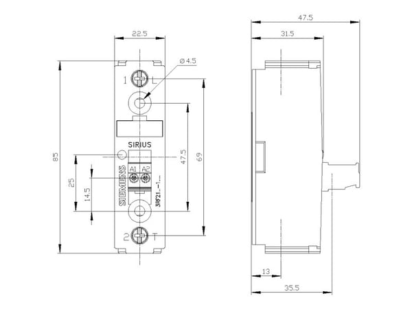 Siemens Semiconductor Rele 3RF21301AA02 30 A Kytkentäjännite (max.): 230 V/AC 1 kpl 1 kpl