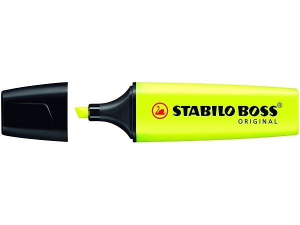 STABILO BOSS ORIGINAL, 1 styck, Gul, Mejselspets, Gul, Rektangel, 2 mm
