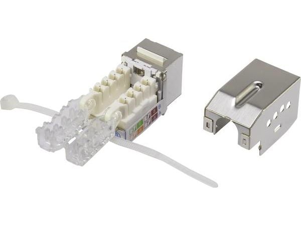 Renkforce RF-4308249, RJ45, Metallisk, Gjennomsiktig, Hvit, Hankjønn/hunkjønn, Rett, Metall, Plast, Cat6