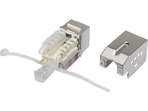 Renkforce RF-4308249, RJ45, Metallisk, Gjennomsiktig, Hvit, Hankjønn/hunkjønn, Rett, Metall, Plast, Cat6