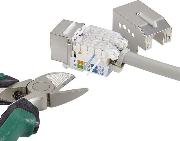 Renkforce RF-4308249, RJ45, Metallisk, Gjennomsiktig, Hvit, Hankjønn/hunkjønn, Rett, Metall, Plast, Cat6
