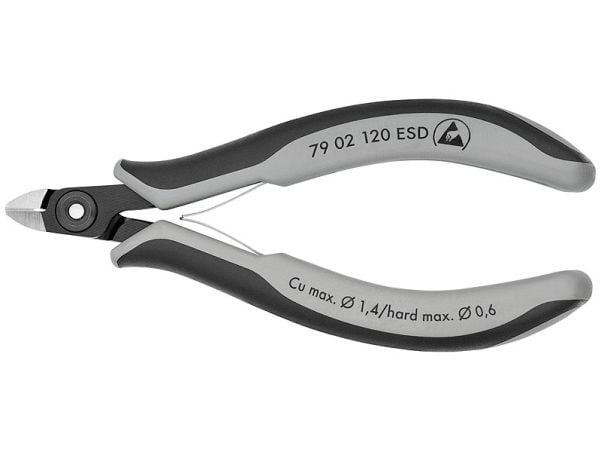 Knipex 79 02 120 ESD, Avbitartång, 6,5 mm, 6,5 mm, 1,4 mm, 9 mm, Elektrostatiskt urladdningsskydd (ESD)