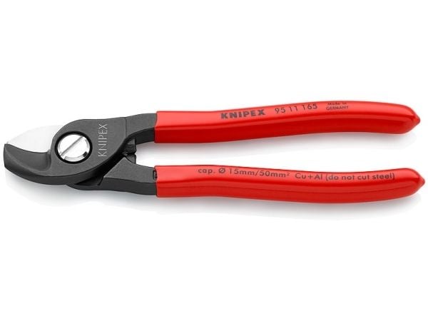 Knipex 95 11 165, Sivuleikkurit, 1,5 cm, Terästä, Muovi, Punainen, 165 mm
