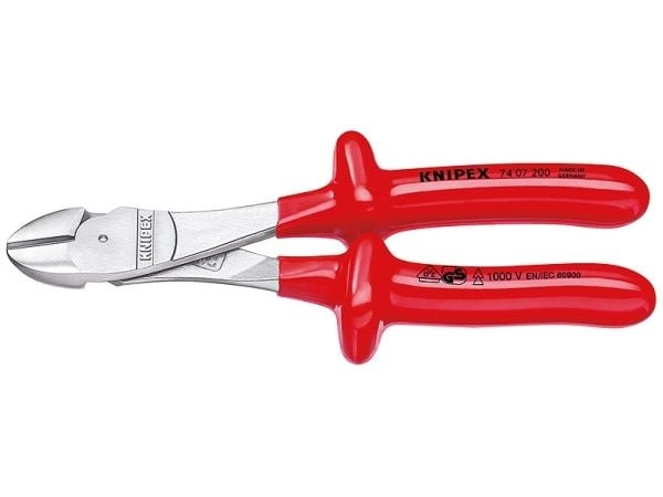 Knipex 74 07 200, Sivuleikkurit, Kromivanadiini-teräs, Muovi, Punainen, 200 mm, 328 g