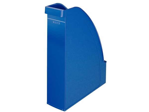 LEITZ arkivmappe Plus, DIN A4, polystyren, blå, kapasitet: 70 mm, med innfelt grep, høy front (2476-00-35)