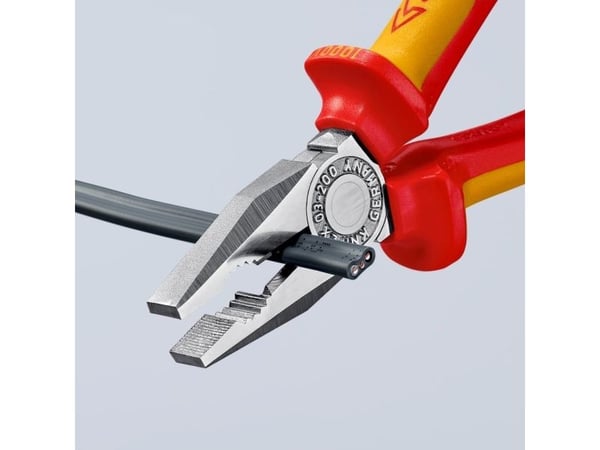 Knipex Kombizange 03 06 200, Kaapelipihdit, Terästä, Muovi, Oranssi, Punainen, 200 mm, 326 g