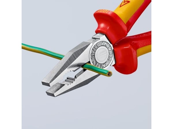 Knipex Kombizange 03 06 200, Kaapelipihdit, Terästä, Muovi, Oranssi, Punainen, 200 mm, 326 g