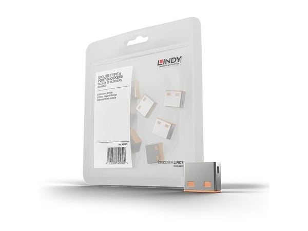 Lindy USB Port Blocker - USB-portsperrer - oransje (en pakke 10)