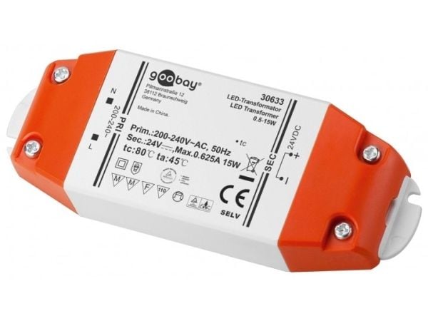 Goobay 30633, oransje, Hvid, IP20, -20 - 45 °C, VDE, 15 W, 200 - 240 V