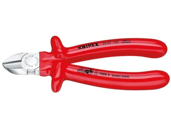 Knipex 70 07 160, Avbitartång, Kromvanadinstål, Plast, Röd, 160 mm, 227 g