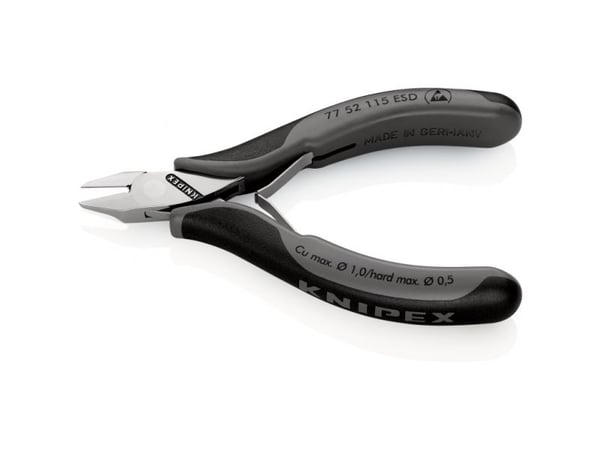 Knipex KP-7752115ESD, Avbitartång, 1,1 cm, 1,4 cm, 7 mm, 1 mm, Elektrostatiskt urladdningsskydd (ESD)
