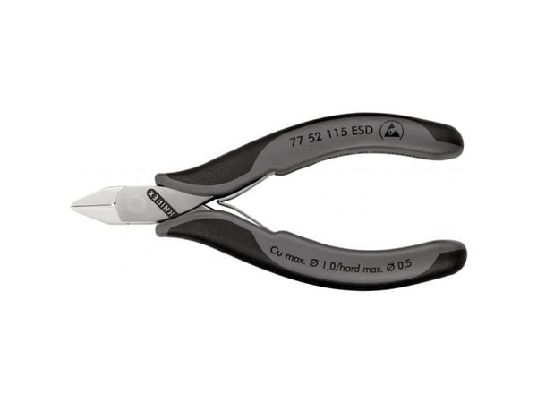 Knipex KP-7752115ESD, Avbitartång, 1,1 cm, 1,4 cm, 7 mm, 1 mm, Elektrostatiskt urladdningsskydd (ESD)