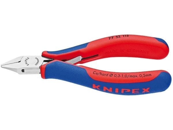Knipex 77 52 115, Avbitartång, Stål, Plast, Blå, Röd, 115 mm, 77 g