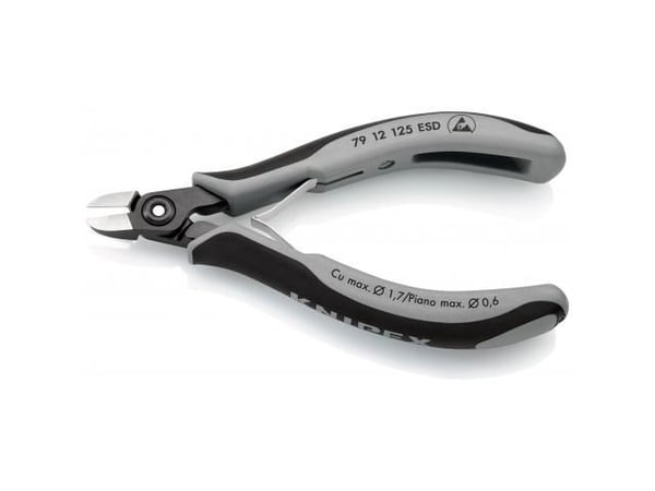 Knipex 79 12 125 ESD, Avbitartång, 1 cm, 6,5 mm, Stötsäker, Dielektrisk, Stål, Plast
