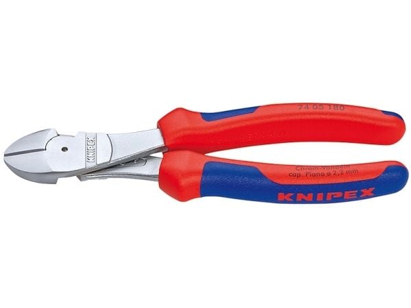 Knipex 74 05 160, Avbitartång, Kromvanadinstål, Plast, Blå, Röd, 160 mm, 209 g