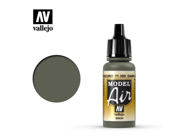 Vallejo 71.309, 17 ml, Grå, Matt, Flaska