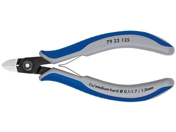 Knipex 79 22 125, Avbitartång, Kromvanadinstål, Plast, Blå, Grå, 125 mm, 60 g