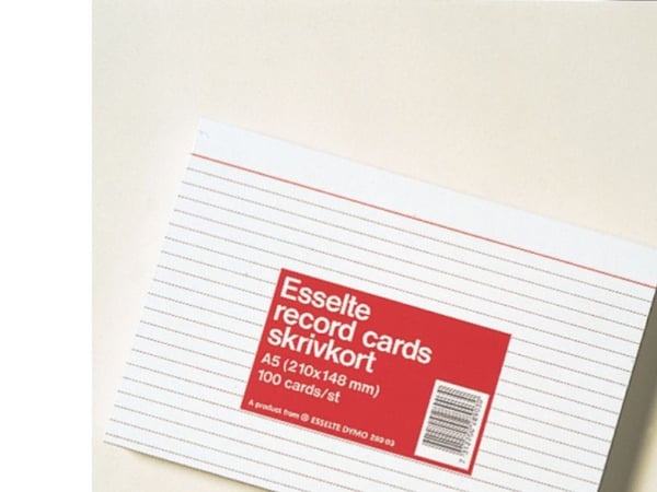 Esselte Cardo - Postkort - A7 (74 x 105 mm) - liggande - vitt - linjerad (paket om 100)