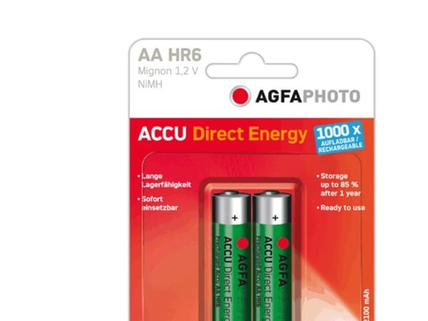AgfaPhoto Direct Energy - Paristot 2 x AA-tyyppi - NiMH - (genopladelige) - 2100 mAh