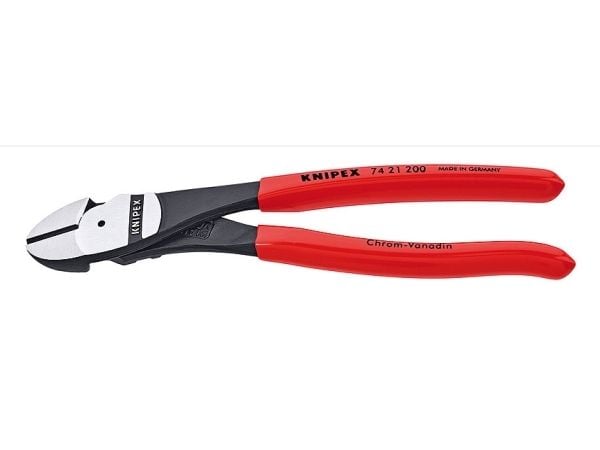 Knipex 74 21 200, Avbitartång, Kromvanadinstål, Plast, Röd, 200 mm, 258 g